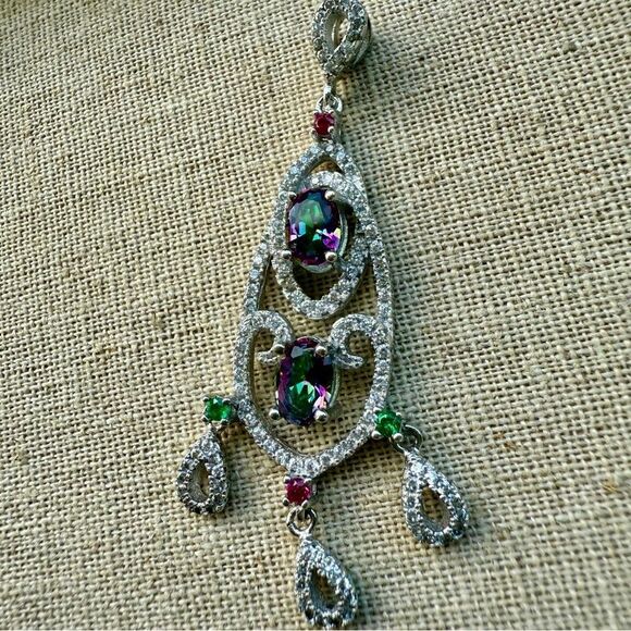 ✨ MYSTIC TOPAZ CHANDELIER PENDANT – SPARKLING STATEMENT PIECE ✨ - Picture 12 of 17